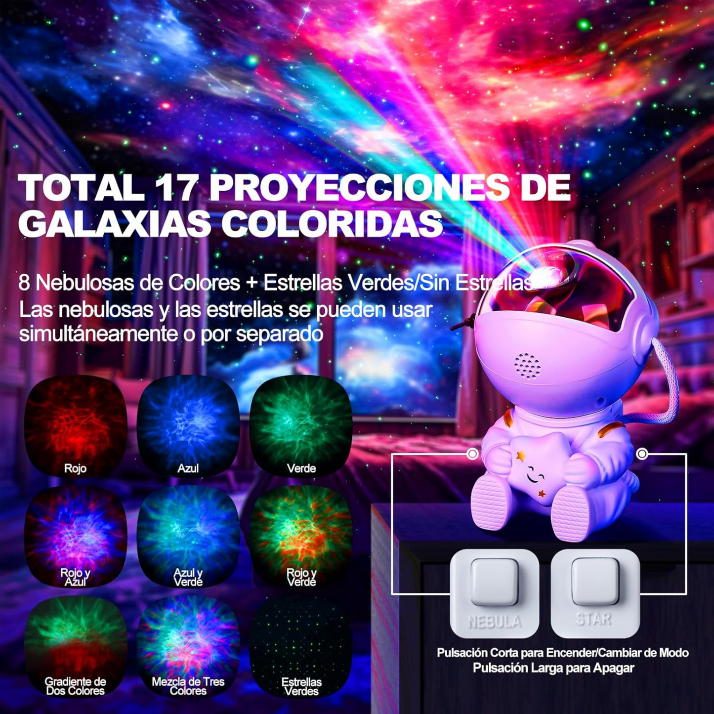 Astronauta Proyector de Galaxias